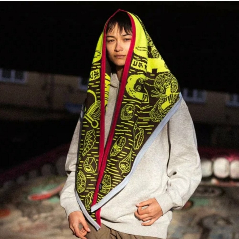 Electronic sheep Space Sushi multicolor scarf 100% merino wool